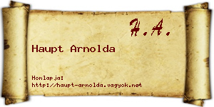 Haupt Arnolda névjegykártya